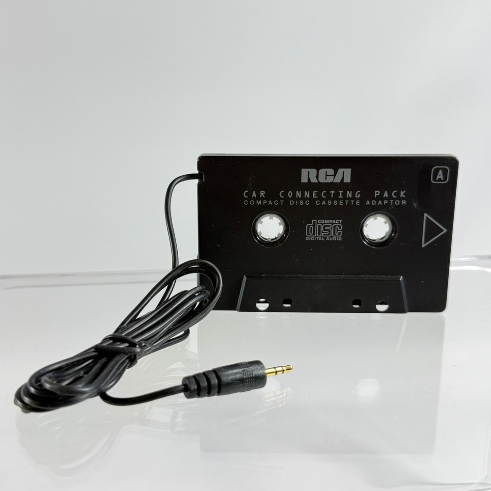 VTG RCA Cassette Adapter Car Aux Converter 3.5mm Jack Retro Audio Tape Not Used